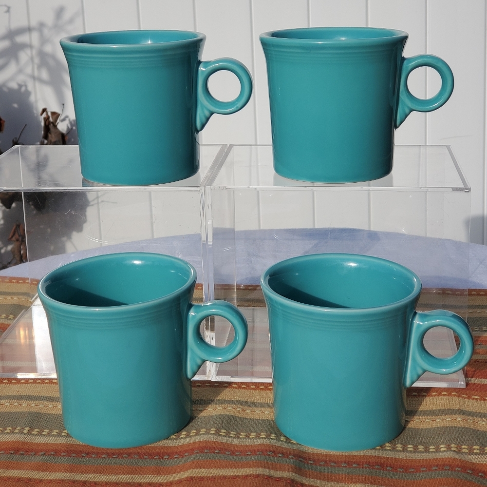 Fiesta Set of 4 10oz Turquoise Coffee Mugs